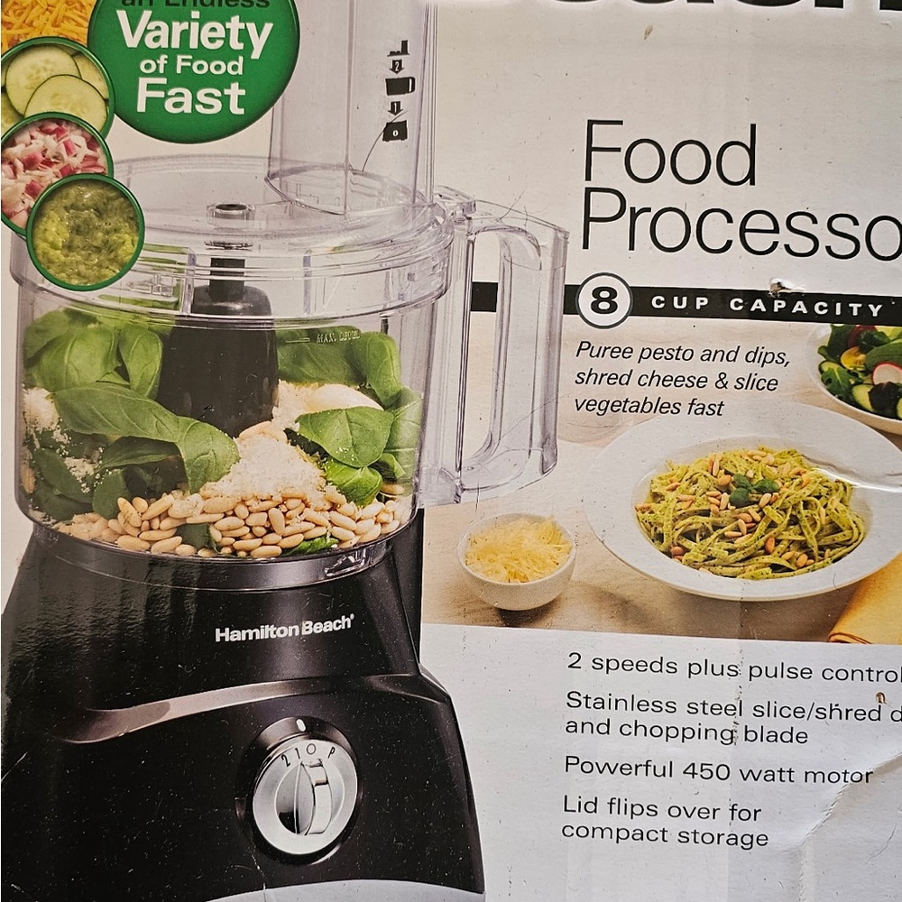 Hamilton Beach Black and Silver Food Processor